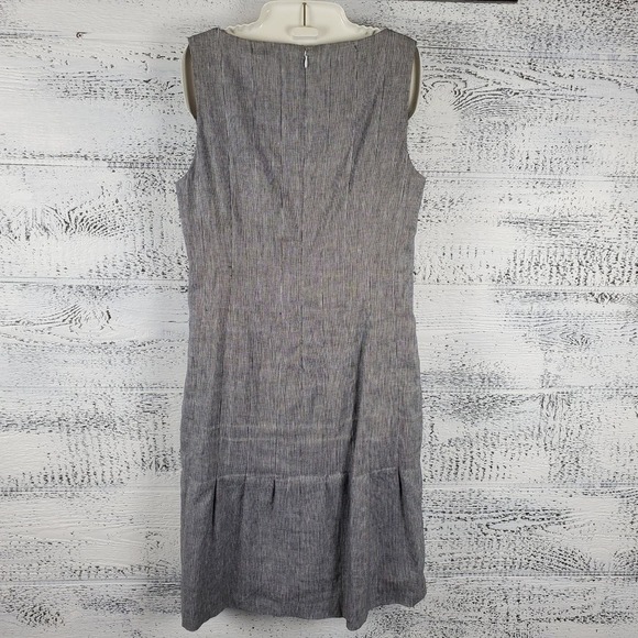 Carlisle New York Sheath Sleeveless Linen Blend Pleated Hem Midi Dress Size 8 - Picture 4 of 13